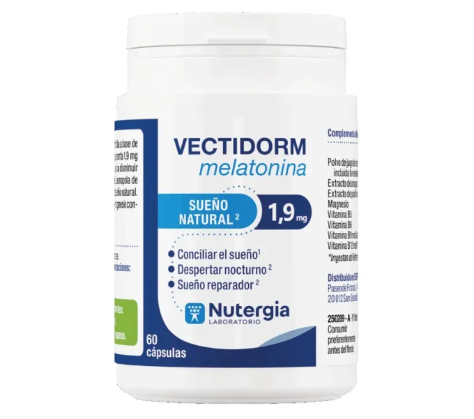 Comprar VECTI-DORM MELATONINA 60 CAP NUTERGIA online - Farmacia Coliseum