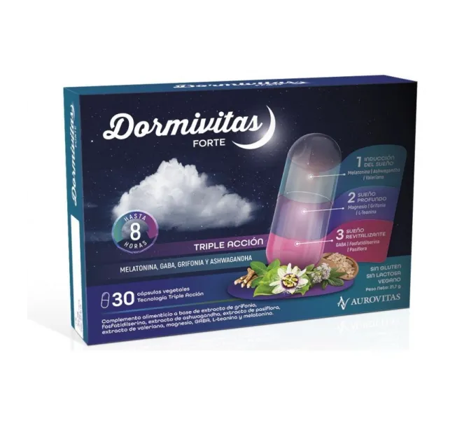 Comprar online DORMIVITAS FORTE 30 CAPS VEG AUROVITAS
