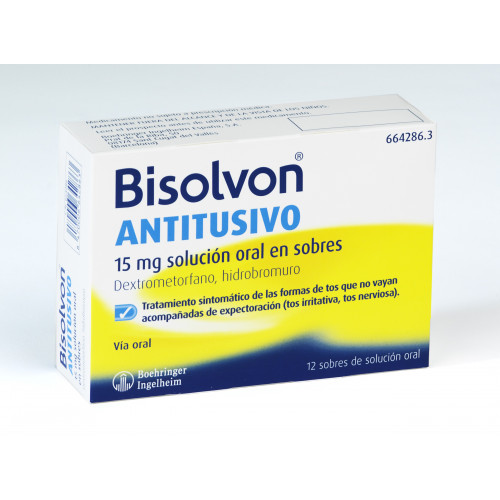 BISOLVON ANTITUSIVO 15 mg SOLUCION ORAL 12 SOBRES