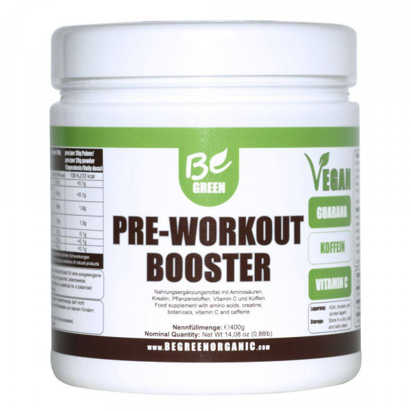 PRE WORCKOUT BOOSTER VEGAN 400GR POLVO BE GREEN (BEGREEN)