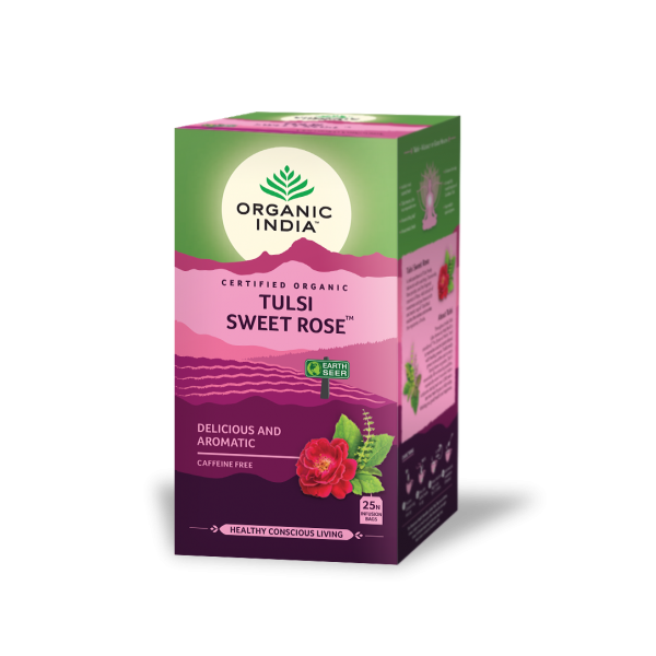 TULSI ROSA DULCE (ESTRES/AROMA) 25 SOBRES ORGANIC INDIA