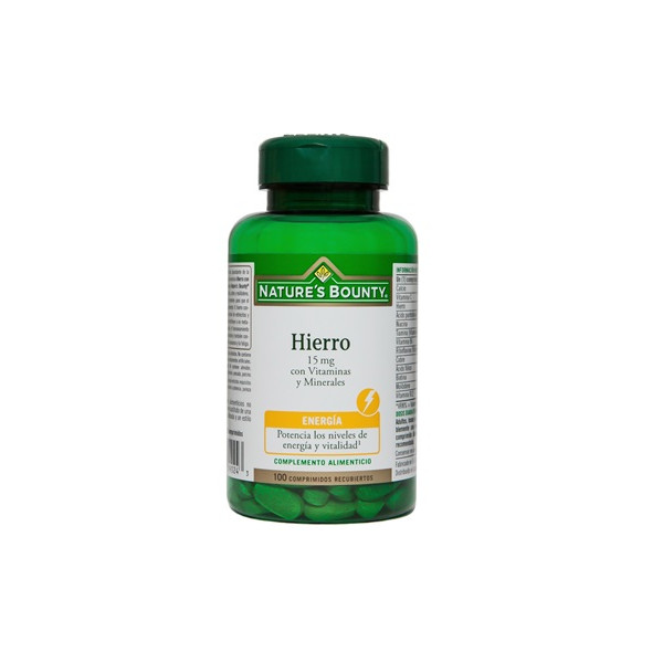 HIERRO 15 MG CON VITAMINAS Y MINERALES 100 COMP NATURE'S BOUNTY HIERRO 15 MG CON VITAMINAS Y MINERALES 100 COMP NATURE'S BOUNTY