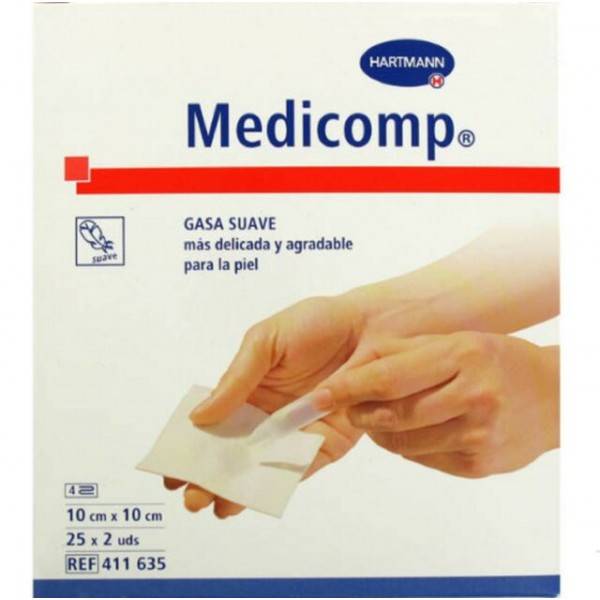 GASA 10X10 CM 50 GASAS MEDICOMP HARTMANN