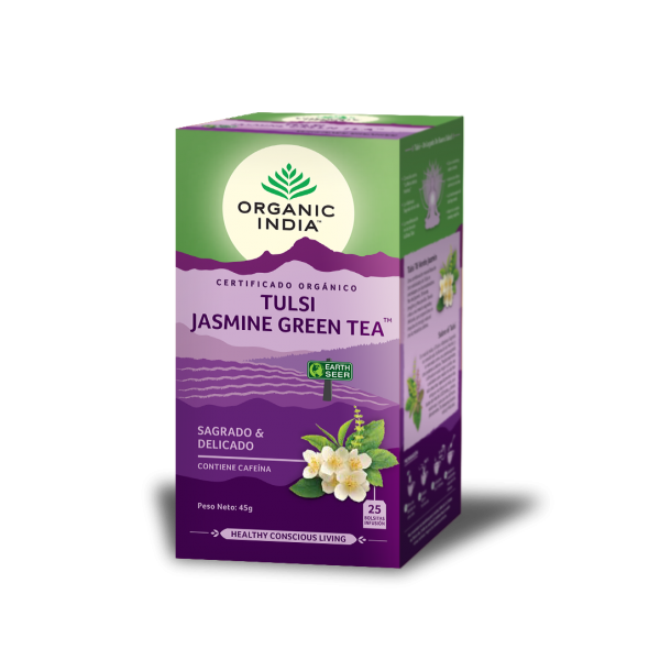 TULSI JASMINE GREEN TEA (SAGRADO Y DELICADO) 25 SOBRES ORGANIC INDIA