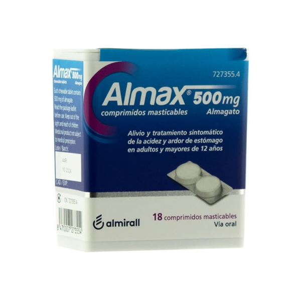 ALMAX 500 MG 18 COMPRIMIDO MASTICABLE