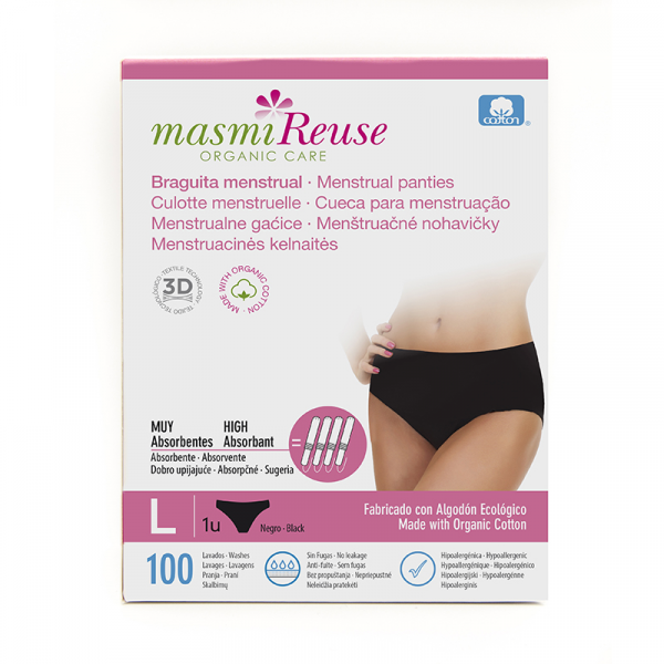 BRAGUITA MENSTRUAL TALLA L (44-46) MASMI NATURAL COTTON