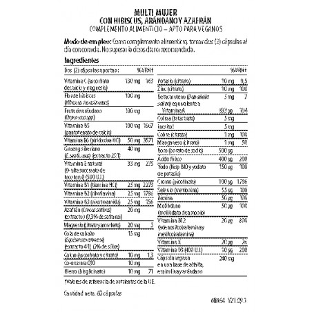Comprar online MULTI MUJER 60 VEG CAPS VIRIDIAN - Farmacia Coliseum